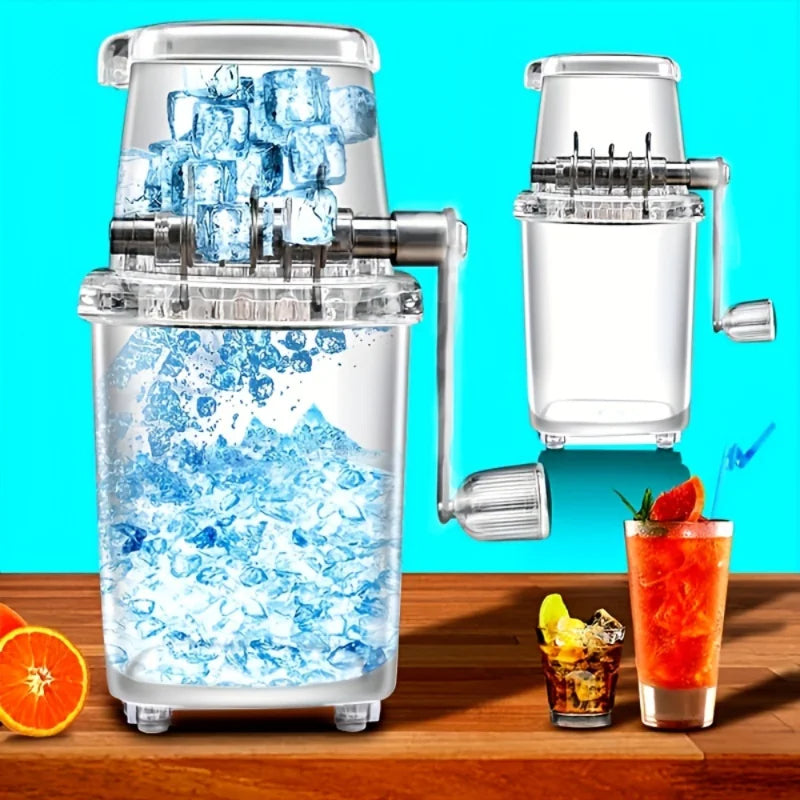 Manual Ice Crusher with Hand Crank – Portable Ice Shaver for Drinks & Desserts