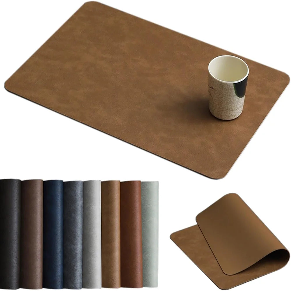 Cowhide Pattern PU Leather Placemats | Heat-Resistant, Waterproof & Wipeable Table Mats for Home & Parties