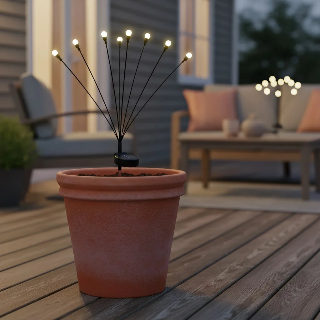 6/8/10 LED Solar Firefly Garden Lights – Waterproof Swaying Outdoor Pathway & Patio Decor