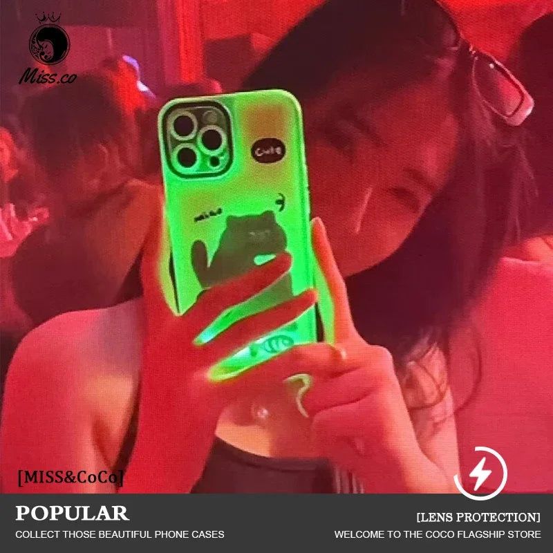 Luminescent Night Light iPhone Case – Anti-Drop Protective Cover with LED Light