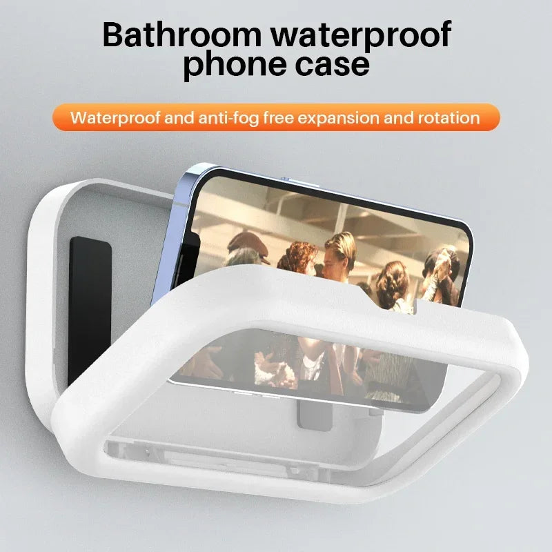 Adjustable Waterproof Cell Phone Holder – Sticky Wall Mount for Shower, Bathroom, and TV Use