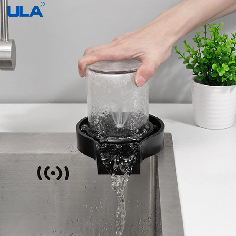 High-Pressure Automatic Glass Rinser – Kitchen Sink Cup Washer for Glasses, Coffee Cups & Bottles