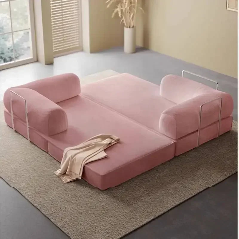 Large Green Nordic Living Room Sofa – Modern Compressed Armrest Lounge Chair for Home & Salon