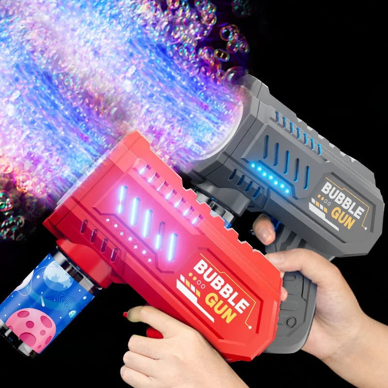 Automatic Electric Bubble Gun for Kids – 10-Hole Handheld Bubble Machine with Light (No Battery, No Bubble Water Included)