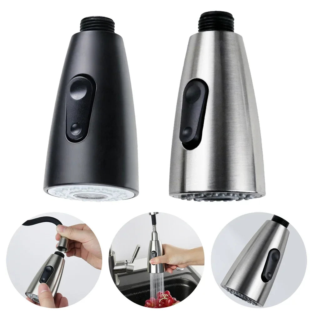 2-Mode Pull-Out Faucet Aerator Sprayer  Water-Saving Nozzle & Shower Head Bubbler for Kitchen & Bathroom