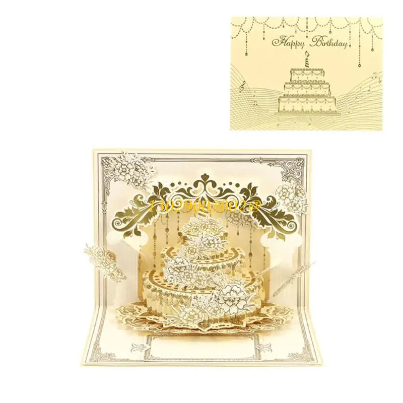 CORC Elegant Handmade Pop-Up Birthday Card – 3D Paper Art Greeting Card with Premium Texture