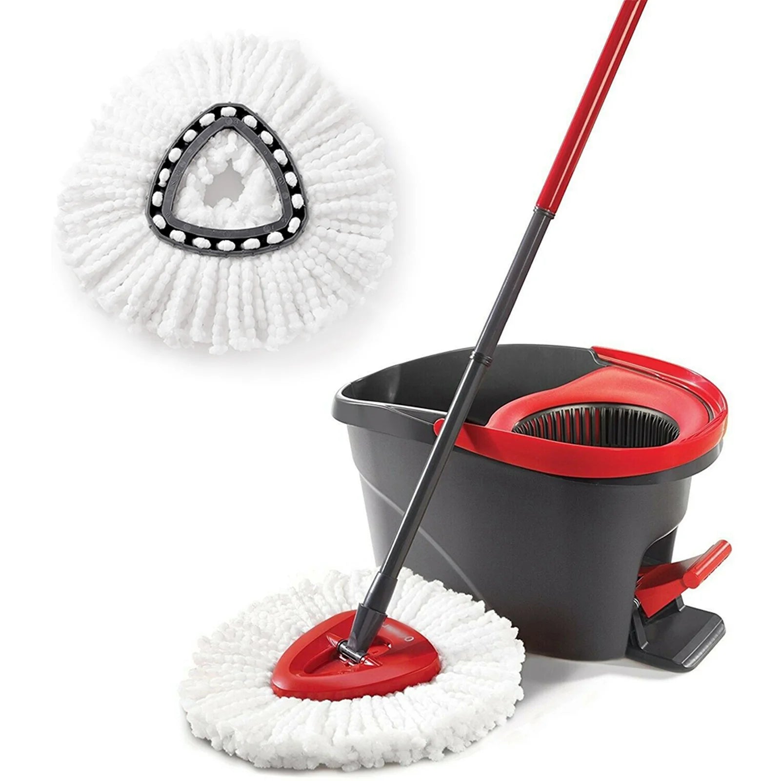 Easy Wring Turbo Microfiber Mop Head Refill – 2-in-1 Spin Mop Replacement for Floor Cleaning