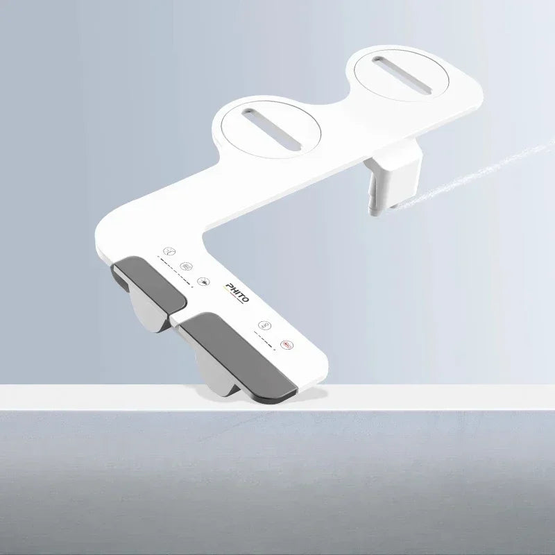 Bidet Toilet Seat Attachment – Dual Nozzle Self-Cleaning Non-Electric Bathroom Spray for Ladies, Single Cold Water