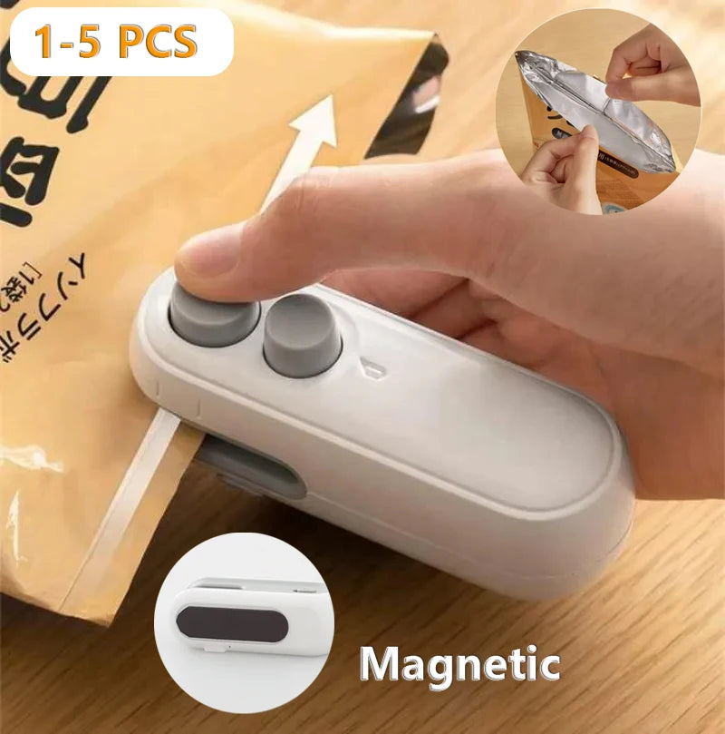 2-in-1 Mini Plastic Bag Heat Sealer & Cutter – Portable Handheld Food Storage Sealing Machine, Thermal Sealant for Snacks & Packaging