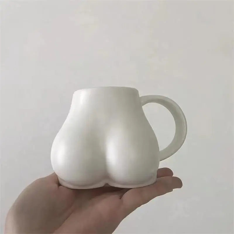 Creative Ass Shape Ceramic Coffee Mug – Funny Decorative Heat-Resistant Porcelain Cup 250ml