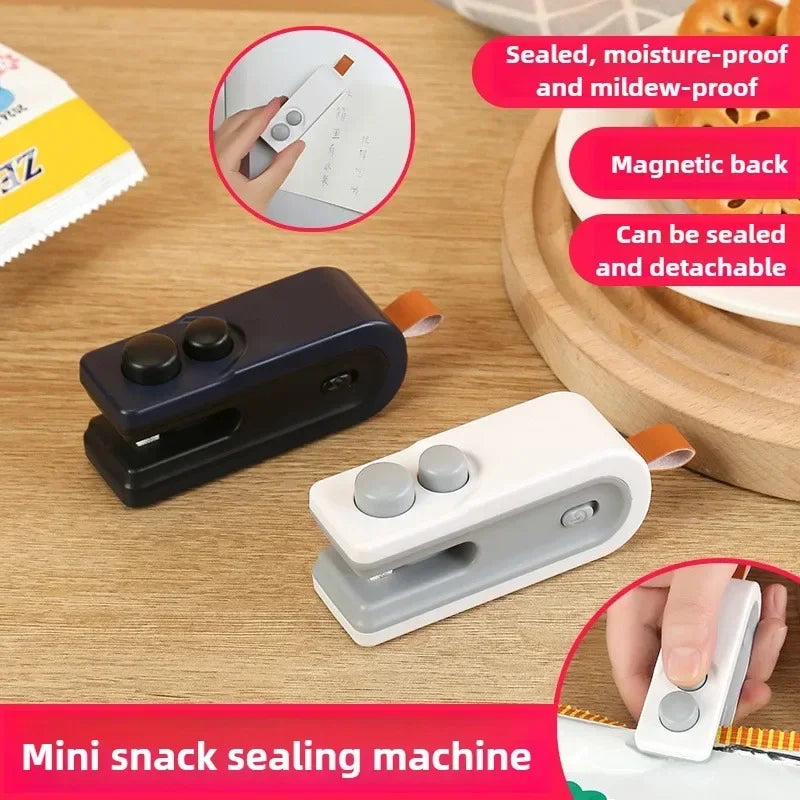 2-in-1 Mini Bag Heat Sealer – Handheld USB Rechargeable Snack & Storage Bag Sealing Machine