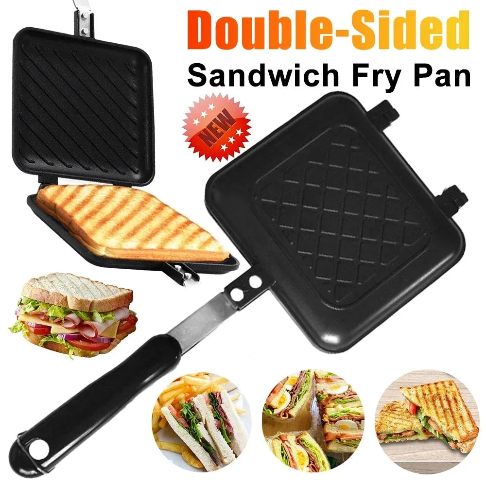 Double-Sided Non-Stick Sandwich Fry Pan – Aluminum Alloy Grill & Waffle Maker
