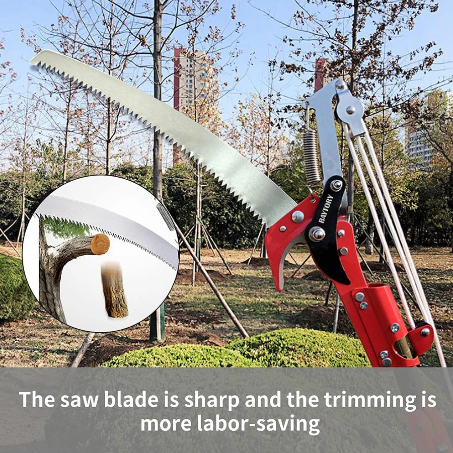 High-Altitude Pulley Tree Pruner – Pole Pruning Scissors with Saw for Professional Gardening