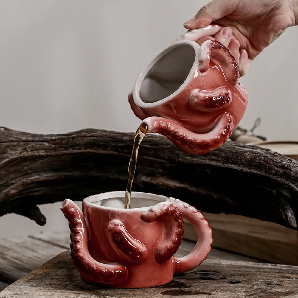Funny Tentacle Octopus Ceramic Coffee Mug – Creative 3D Novelty Tea & Coffee Cup Gift