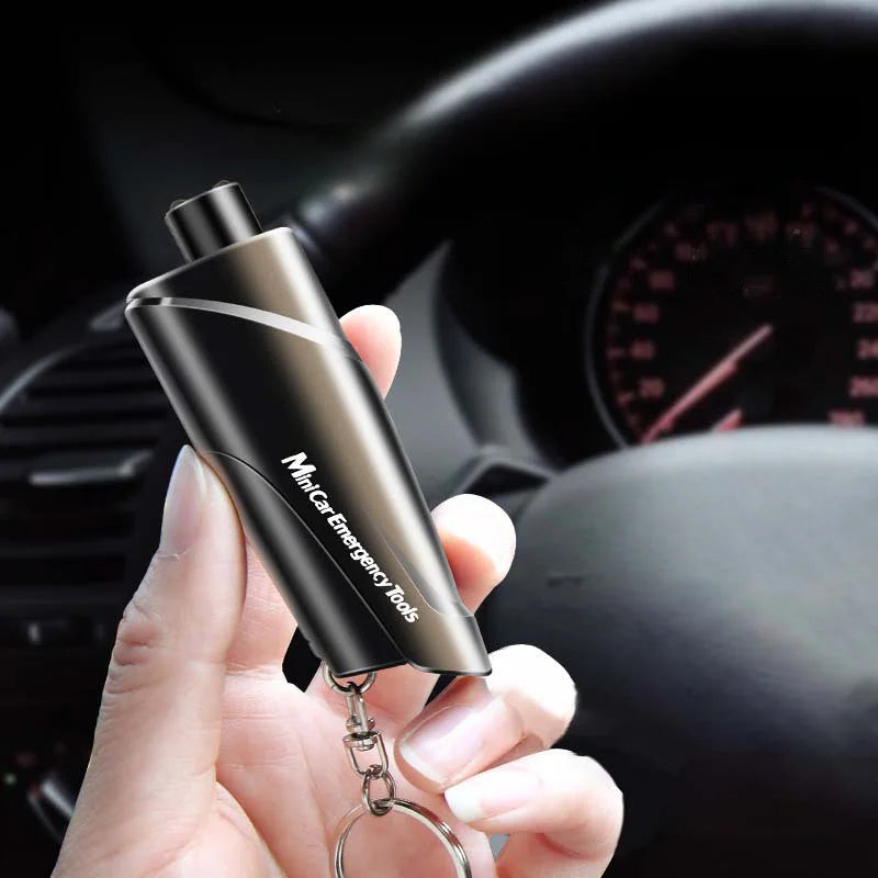 Car Emergency Safety Hammer – Seat Belt Cutter & Window Breaker Life-Saving Tool Keychain