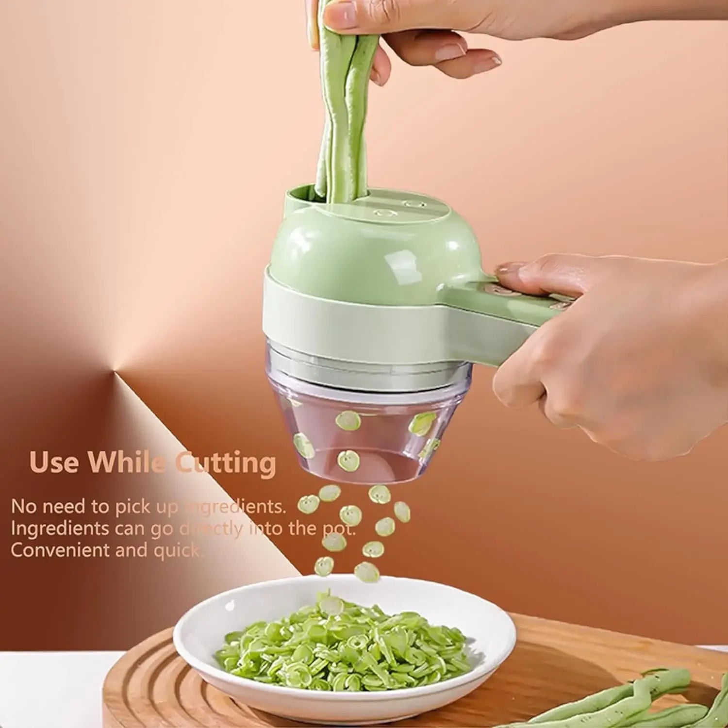 4-in-1 Wireless Electric Vegetable Cutter – Garlic Masher, Food Chopper & Meat Grinder