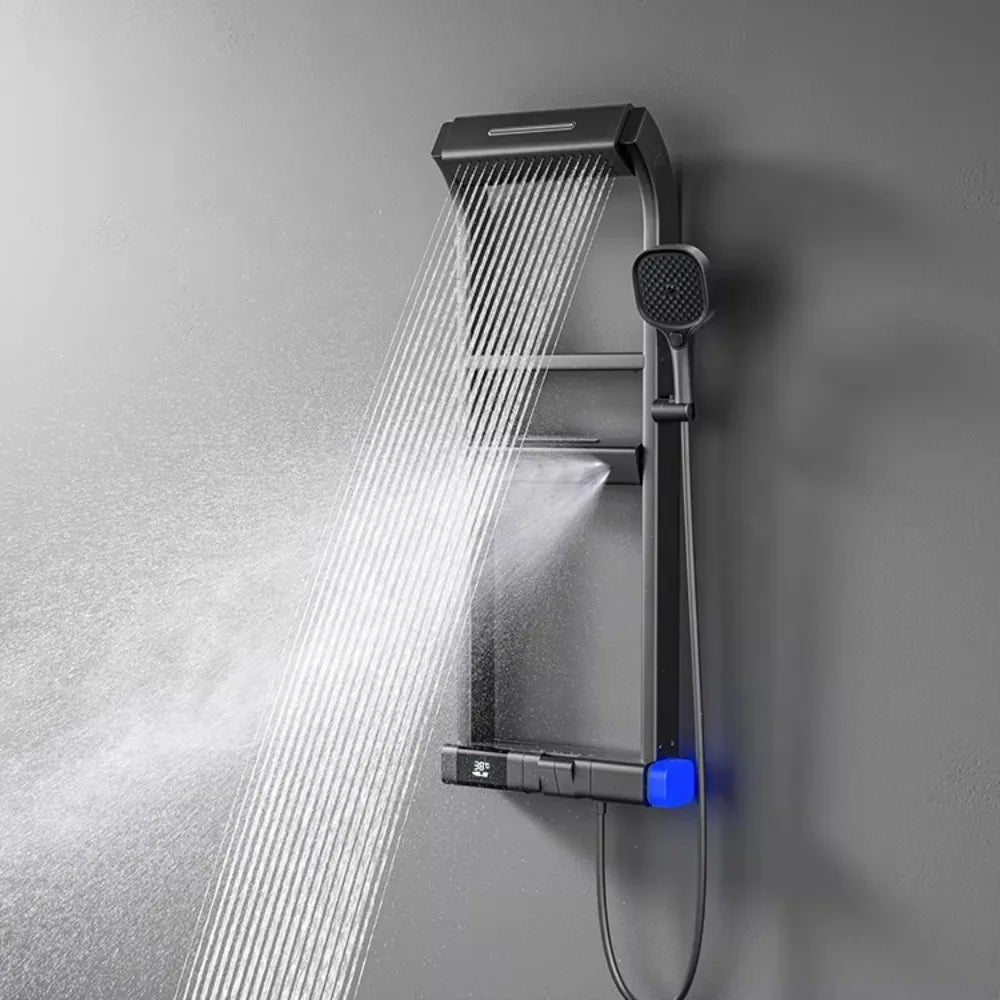 360° LED Digital Display Thermostatic Shower Panel – Piano Key Control Bathroom Set