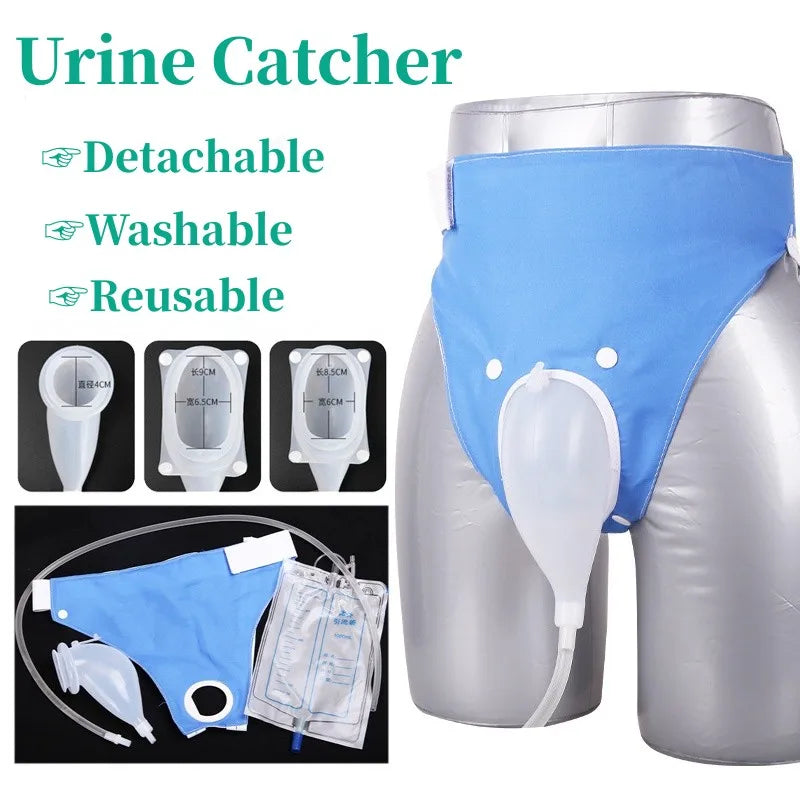 Bedridden Incontinence Urine Underpants – Removable Silicone Urinal with Drainage Bag