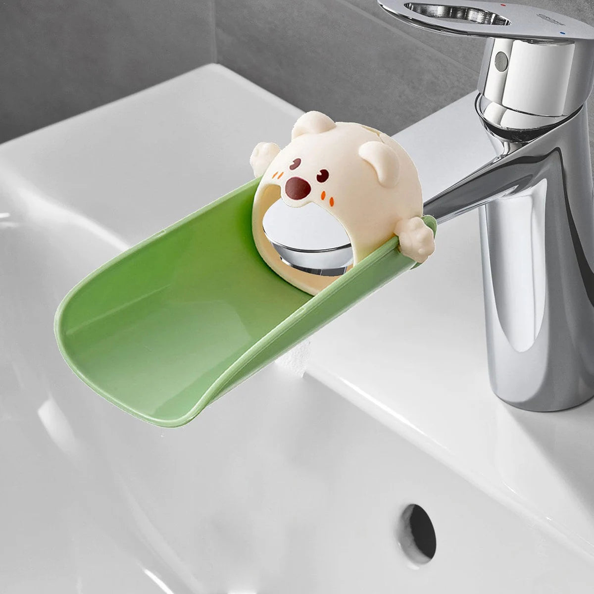 Cartoon Faucet Extension for Kids – Silicone Sink Handle & Spout Extender for Bathroom & Kitchen