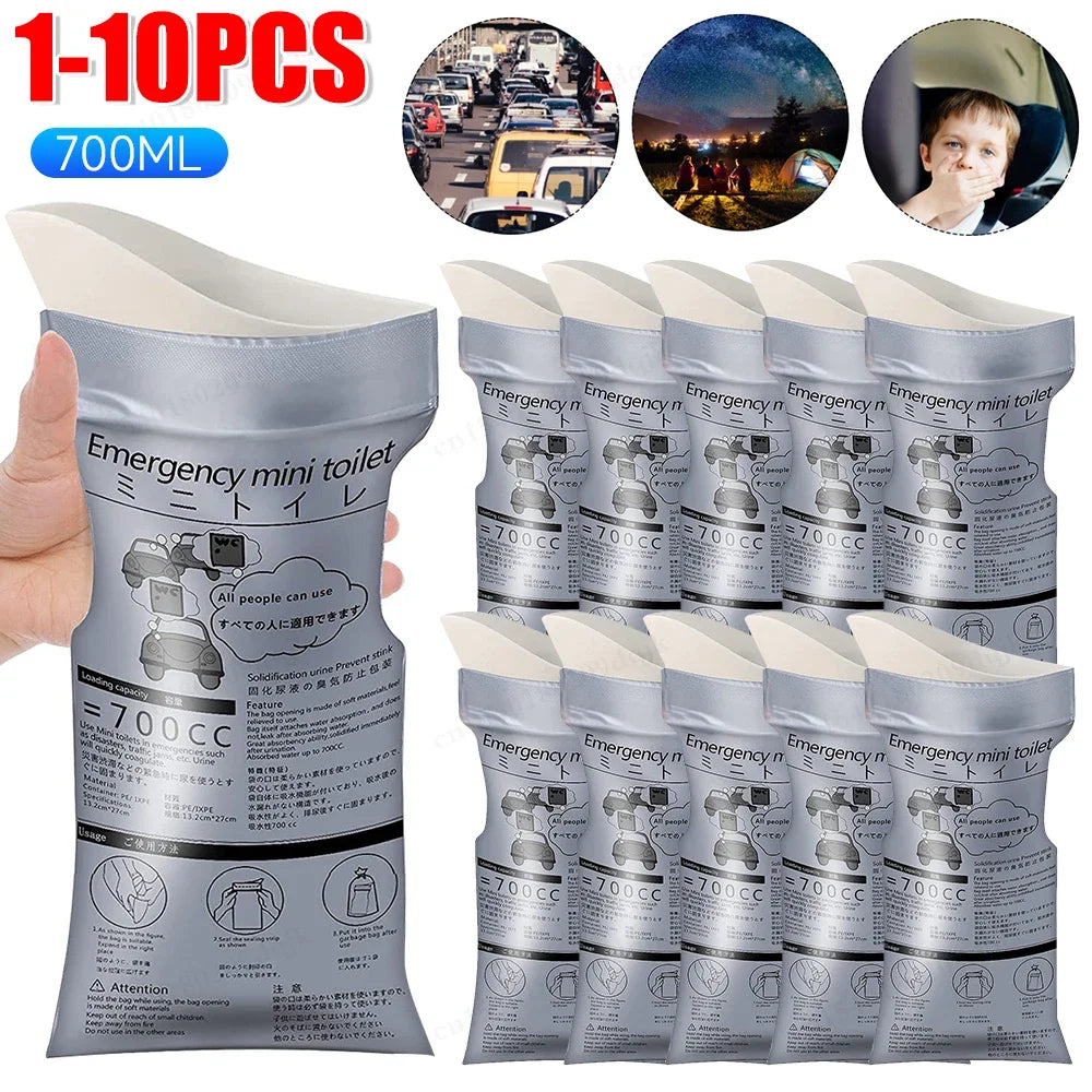 1–20pcs Portable Emergency Urine Bags 700ml – Disposable Travel Toilet Urinal Bags for Men, Women & Children