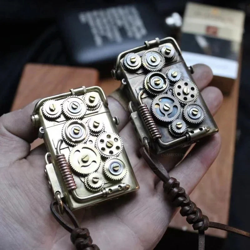 Handmade Raw Copper Catapult Kerosene Lighter – Steampunk Nostalgic Pure Copper Collectible