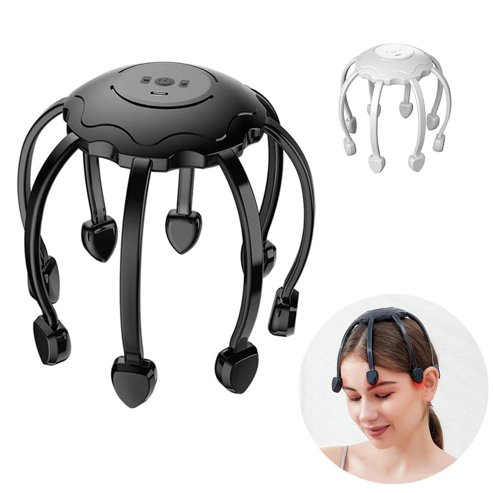 Electric Octopus Claw Head Massager – 5 Vibration Modes for Relaxation & Stress Relief