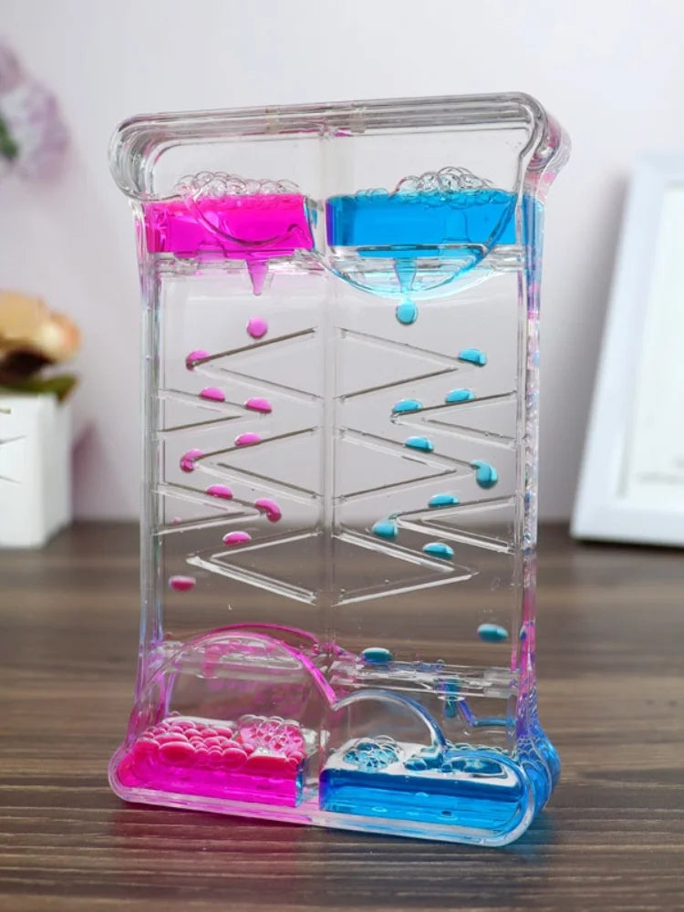 Decompression Water Drop Oil Hourglass Timer – Two-Color Liquid Motion Stress Relief Decor