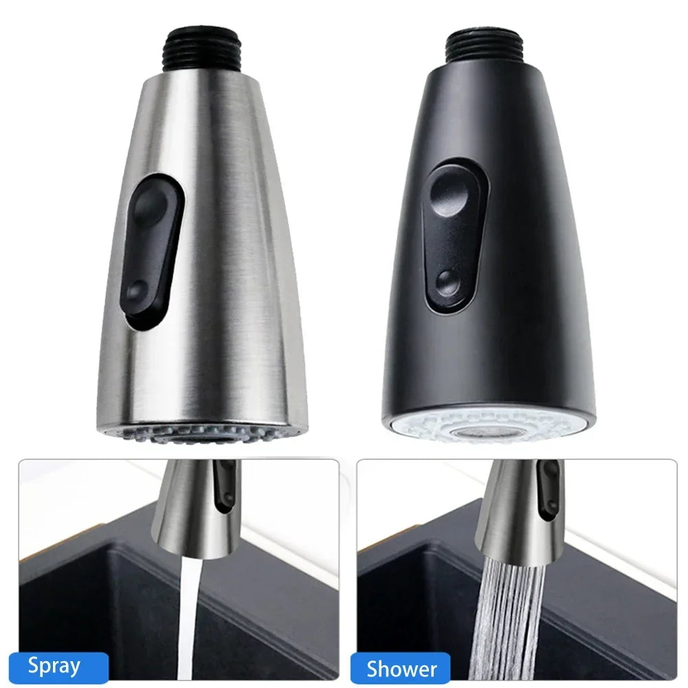 2-Mode Pull-Out Faucet Aerator Sprayer  Water-Saving Nozzle & Shower Head Bubbler for Kitchen & Bathroom