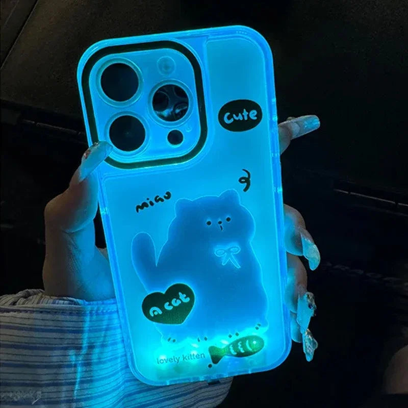 Luminescent Night Light iPhone Case – Anti-Drop Protective Cover with LED Light