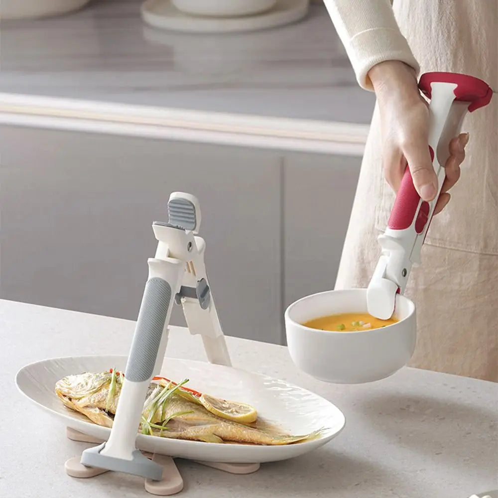 2-in-1 Anti-Scald Silicone Bowl Clip | Non-Slip Heat-Resistant Tongs & Holder Gripper for Hot Meal Bowls