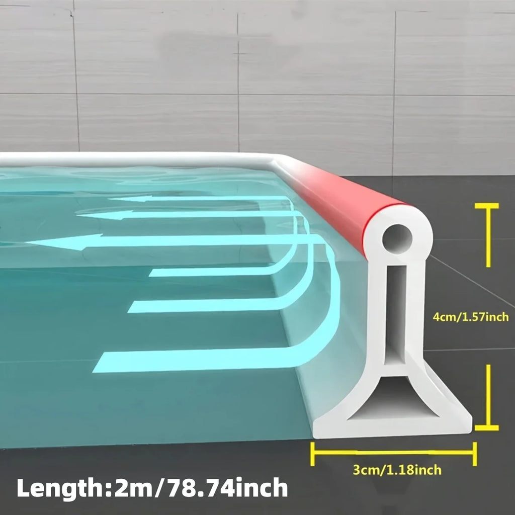 Foldable 2m Shower Threshold Dam – Bathroom Water Barrier for Dry & Wet Separation