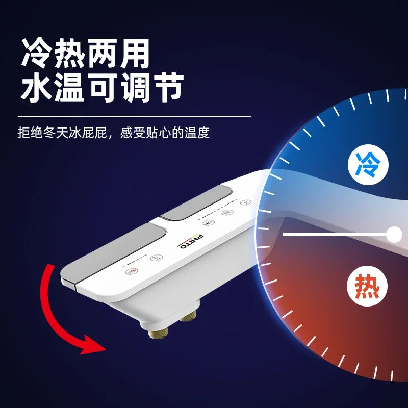 Bidet Toilet Seat Attachment – Dual Nozzle Self-Cleaning Non-Electric Bathroom Spray for Ladies, Single Cold Water