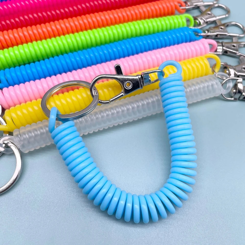 Creative Anti-Theft Elastic Keychain with Telescopic Spring Rope Secure Car Key & Handbag Holder for Men & Women