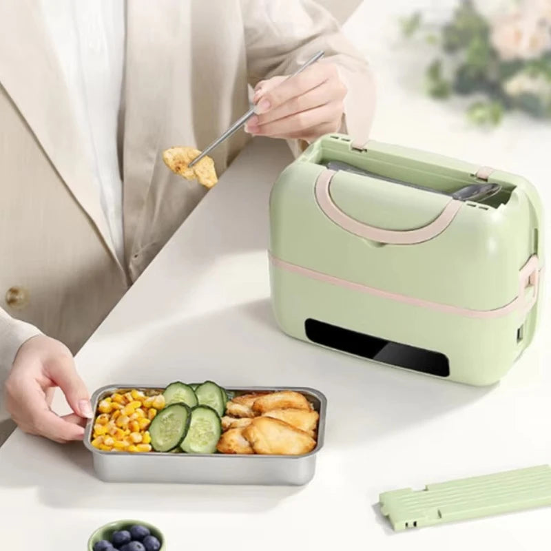 Electric Heating Lunch Box – Mini Double-Layer Food Heater for Office & Travel