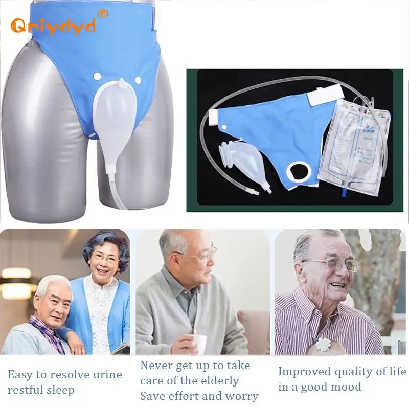 Bedridden Incontinence Urine Underpants – Removable Silicone Urinal with Drainage Bag