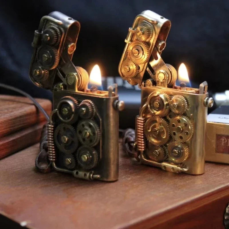 Handmade Raw Copper Catapult Kerosene Lighter – Steampunk Nostalgic Pure Copper Collectible