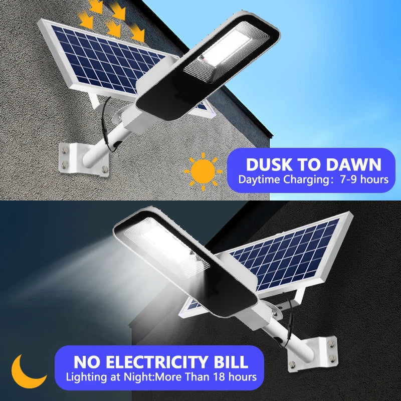 200W Solar Street Light – Powerful Outdoor Waterproof LED with 6000mAh Battery, Dusk-to-Dawn Automatic