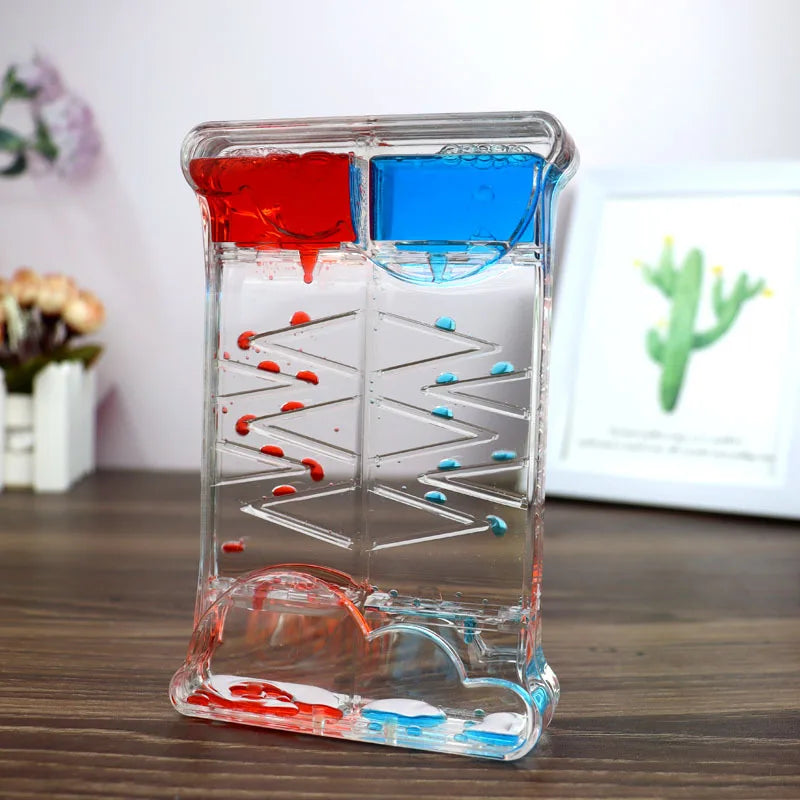 Decompression Water Drop Oil Hourglass Timer – Two-Color Liquid Motion Stress Relief Decor
