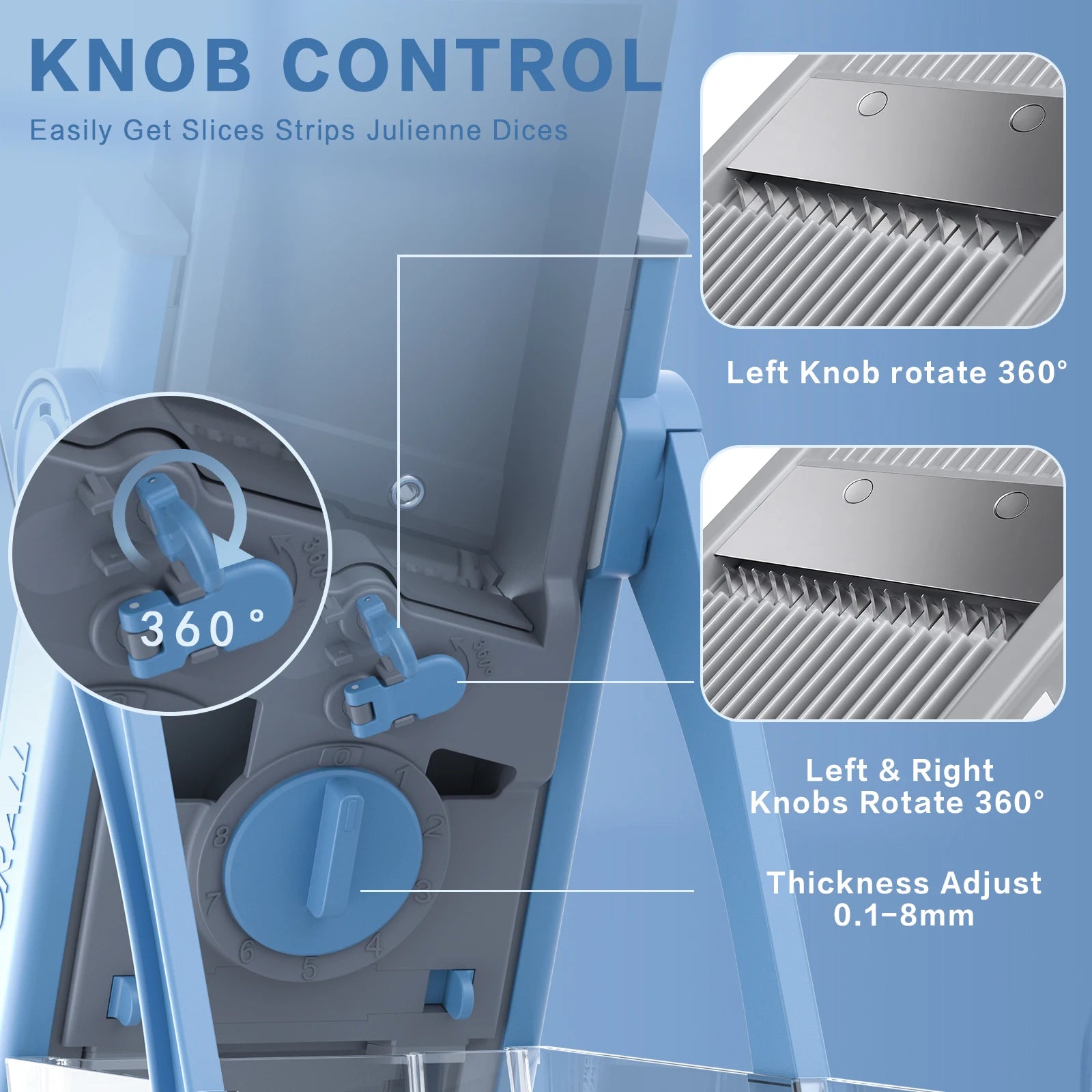 Multi-Function Mandoline Slicer – 8-in-1 Vegetable Cutter, Chopper, Dicer & Julienne Slicer