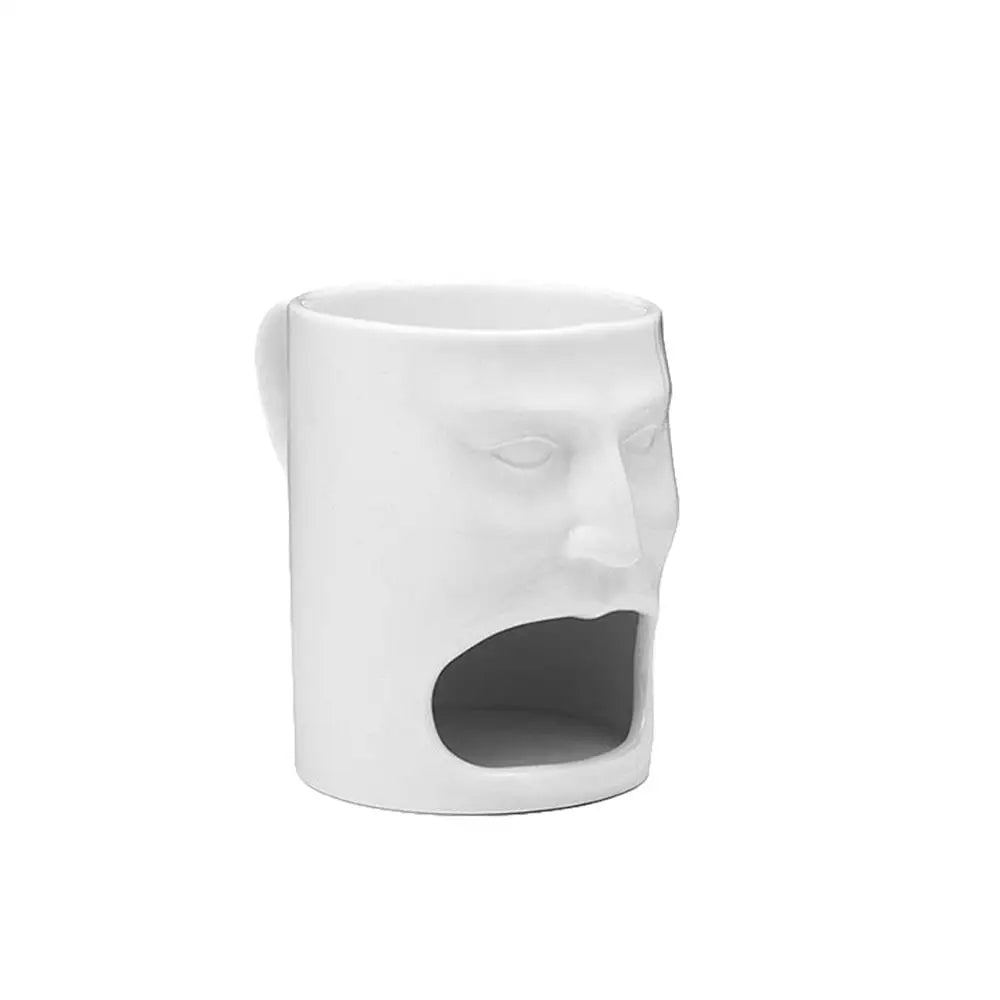 Creative Ceramic Mug with Biscuit Holder 170ml Coffee & Tea Cup with Built-In Cookie Tray, Funny Gift Idea
