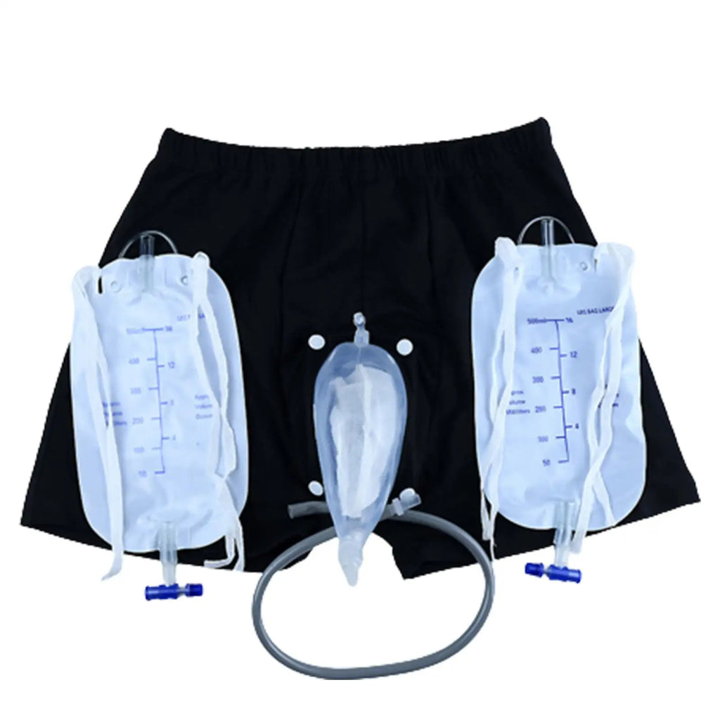 Reusable Urine Collector Bag with Incontinence Underpants – Removable, Easy-Clean Drainage System for Bedridden Use