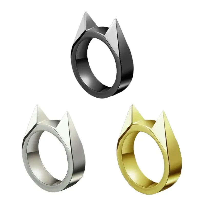 Cat’s Ear Metal Self-Defense Ring – Safety & Survival Tool for Men & Women, Outdoor Protection