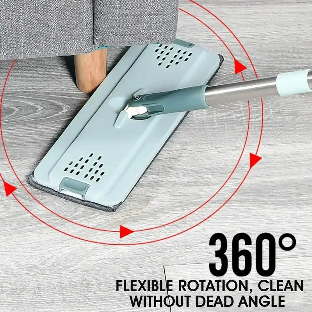 Flat Squeeze Mop with Bucket – Easy Wring Microfiber Floor Cleaner for Wet & Dry Use on Hardwood, Tile & Laminate