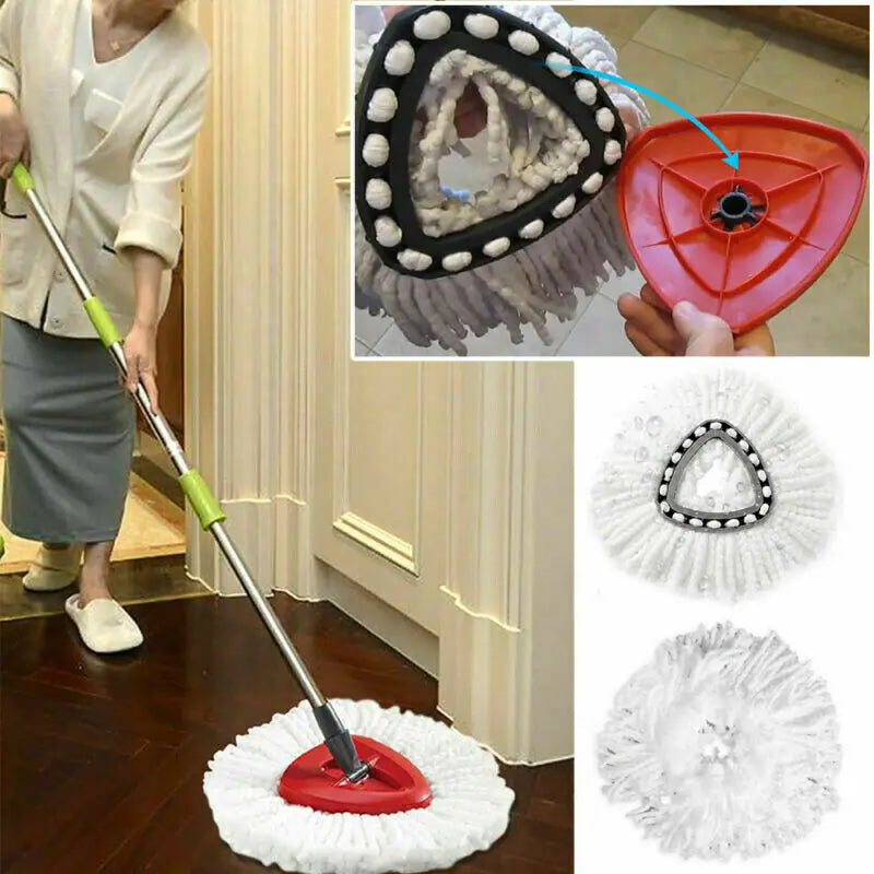 Easy Wring Turbo Microfiber Mop Head Refill – 2-in-1 Spin Mop Replacement for Floor Cleaning