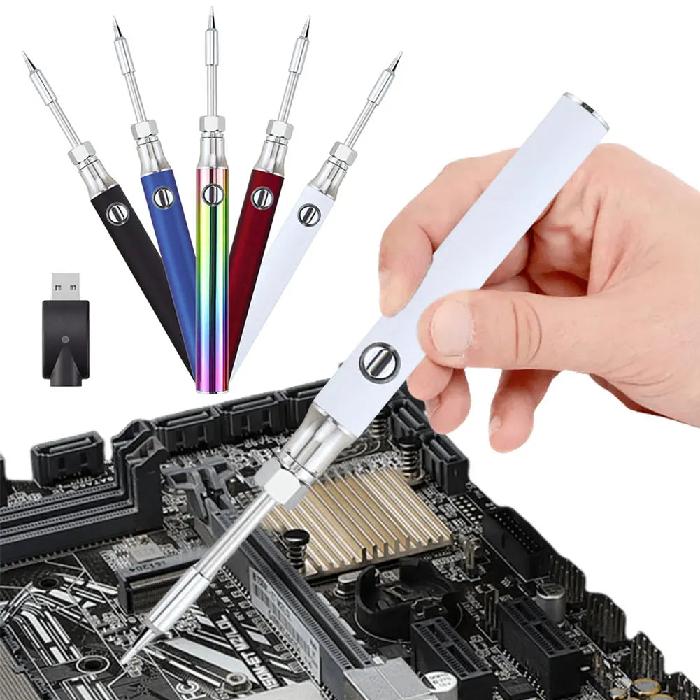 Cordless USB Rechargeable Soldering Iron Pen – 5V 8W Adjustable Temperature Welding Repair Tool