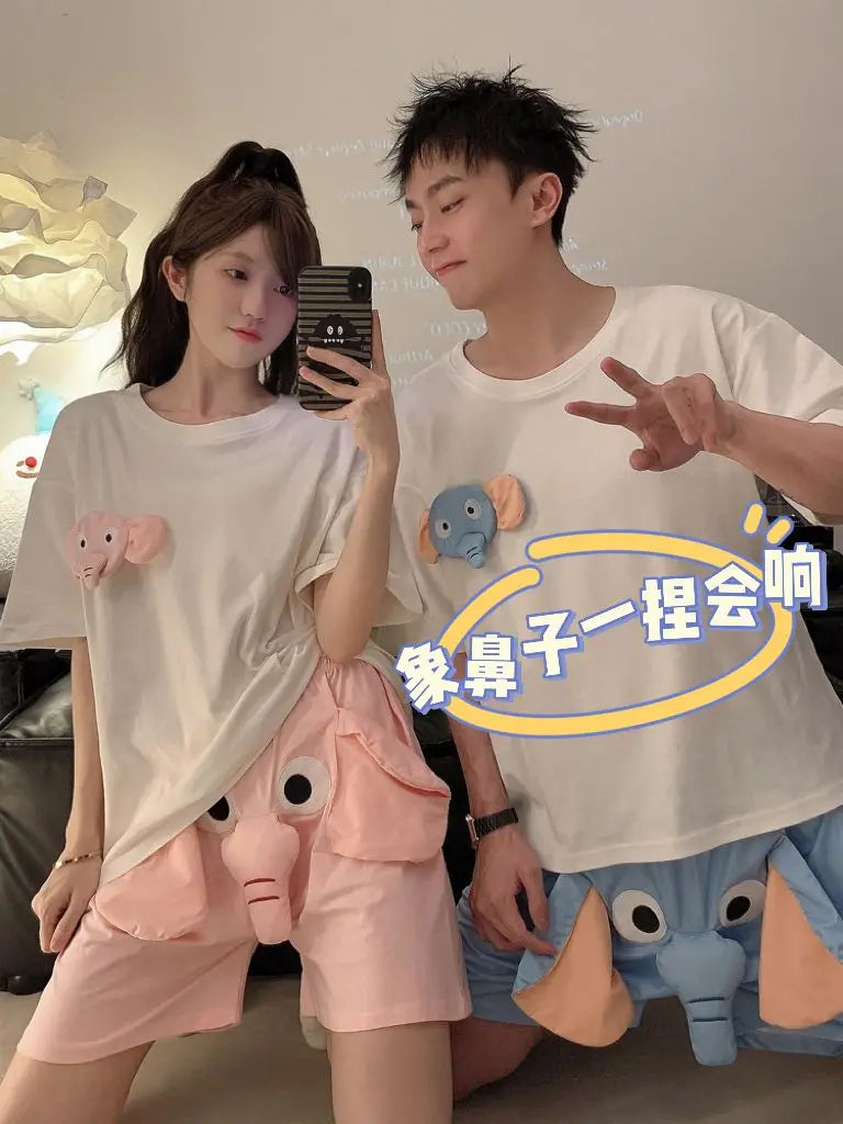 Cute Pig & Flying Elephant Novelty Shorts – Funny Summer Shorts for Women, Men & Couples