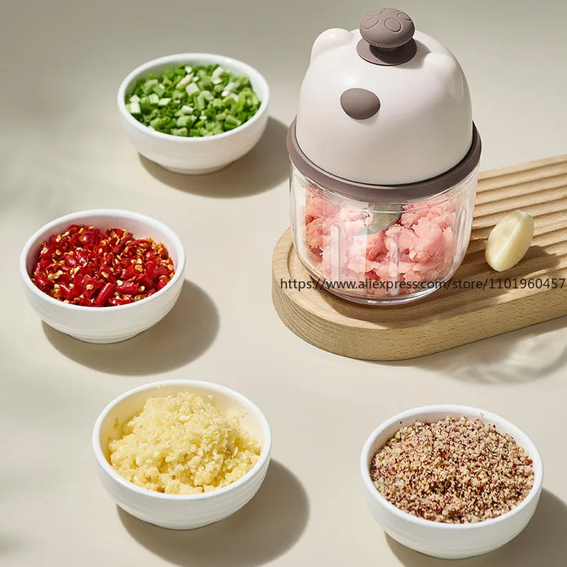 Electric Meat Grinder & Food Processor – 5L Stainless Steel Multi-Function Kitchen Blender, Vegetable Slicer, and Meat Mincer