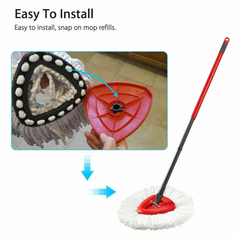 Easy Wring Turbo Microfiber Mop Head Refill – 2-in-1 Spin Mop Replacement for Floor Cleaning