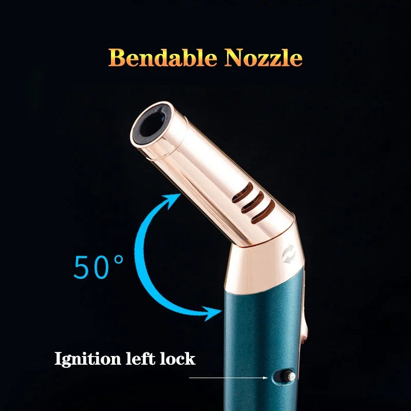 2024 JOBON Metal Windproof Gas Lighter – 360° Blue Flame Torch Jet Ignition for Outdoor, BBQ & Kitchen Use