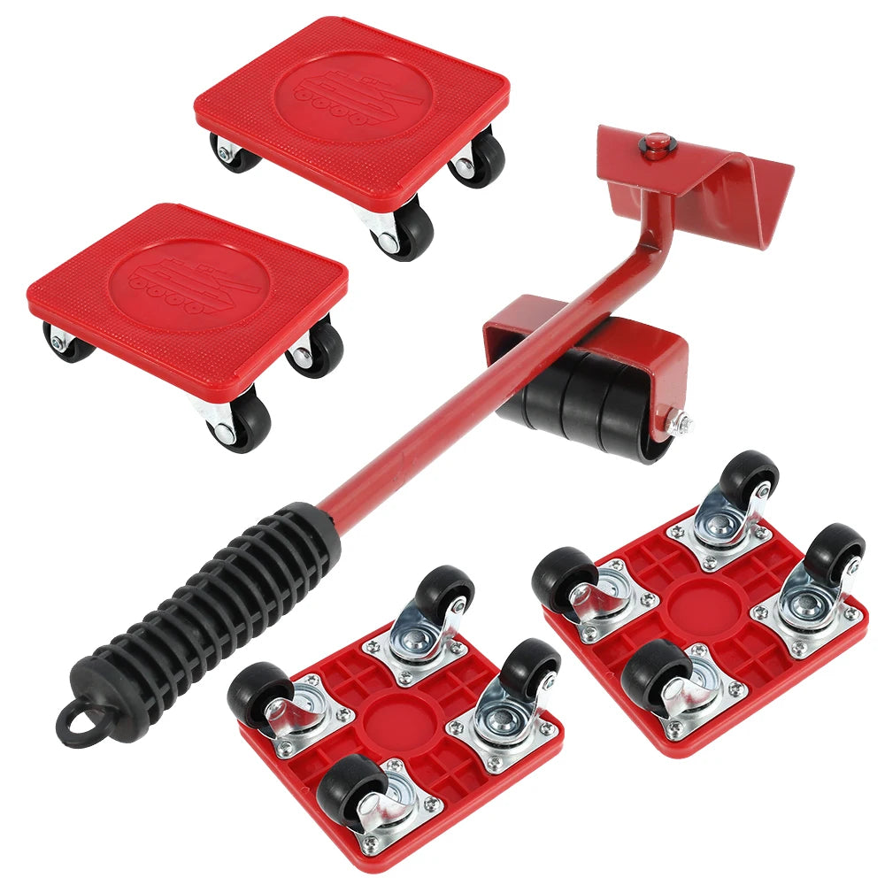 5PCS Heavy Duty Furniture Moving Roller Set – Easy Transport & Labor-Saving Mover Tool